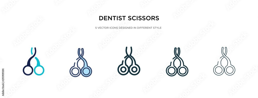 dentist scissors icon in different style vector illustration. two colored and black dentist scissors vector icons designed in filled, outline, line and stroke style can be used for web, mobile, ui dentist scissors icon in different style vector illustration. two colored and black dentist scissors vector icons designed in filled, outline, line and stroke style can be used for web, mobile, ui