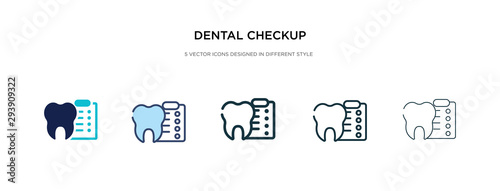 dental checkup icon in different style vector illustration. two colored and black dental checkup vector icons designed in filled, outline, line and stroke style can be used for web, mobile, ui