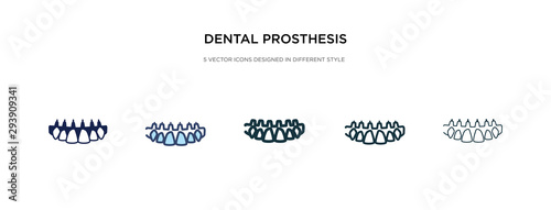 dental prosthesis icon in different style vector illustration. two colored and black dental prosthesis vector icons designed in filled, outline, line and stroke style can be used for web, mobile, ui