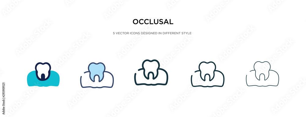 occlusal icon in different style vector illustration. two colored and black occlusal vector icons designed in filled, outline, line and stroke style can be used for web, mobile, ui