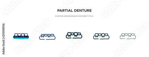 partial denture icon in different style vector illustration. two colored and black partial denture vector icons designed in filled, outline, line and stroke style can be used for web, mobile, ui