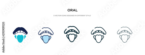 oral icon in different style vector illustration. two colored and black oral vector icons designed in filled, outline, line and stroke style can be used for web, mobile, ui
