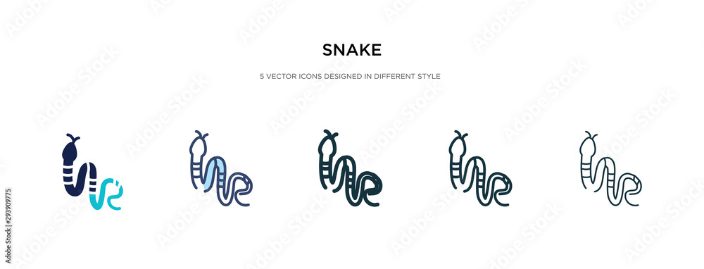snake icon in different style vector illustration. two colored and black snake vector icons designed in filled, outline, line and stroke style can be used for web, mobile, ui snake icon in different style vector illustration. two colored and black snake vector icons designed in filled, outline, line and stroke style can be used for web, mobile, ui
