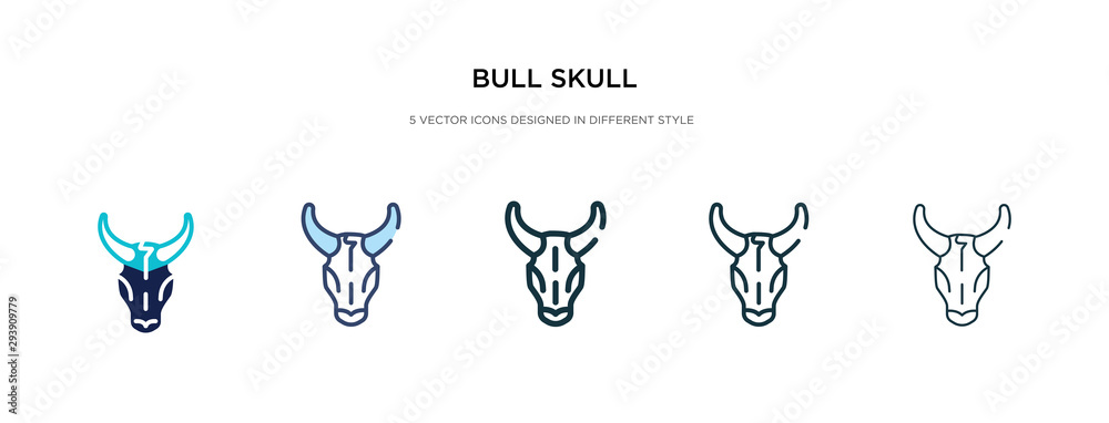 bull skull icon in different style vector illustration. two colored and black bull skull vector icons designed in filled, outline, line and stroke style can be used for web, mobile, ui