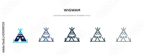 wigwam icon in different style vector illustration. two colored and black wigwam vector icons designed in filled, outline, line and stroke style can be used for web, mobile, ui