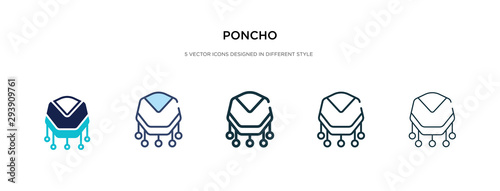 poncho icon in different style vector illustration. two colored and black poncho vector icons designed in filled, outline, line and stroke style can be used for web, mobile, ui