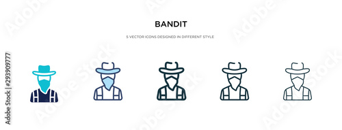bandit icon in different style vector illustration. two colored and black bandit vector icons designed in filled, outline, line and stroke style can be used for web, mobile, ui
