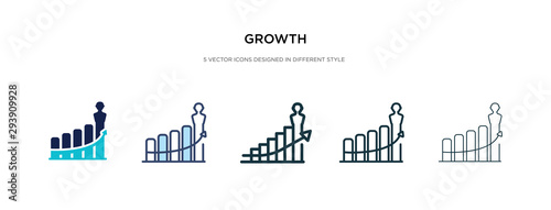 growth icon in different style vector illustration. two colored and black growth vector icons designed in filled, outline, line and stroke style can be used for web, mobile, ui