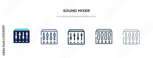 sound mixer icon in different style vector illustration. two colored and black sound mixer vector icons designed in filled, outline, line and stroke style can be used for web, mobile, ui