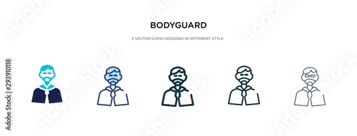 bodyguard icon in different style vector illustration. two colored and black bodyguard vector icons designed in filled, outline, line and stroke style can be used for web, mobile, ui