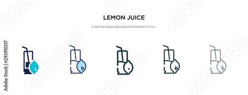 lemon juice icon in different style vector illustration. two colored and black lemon juice vector icons designed in filled  outline  line and stroke style can be used for web  mobile  ui