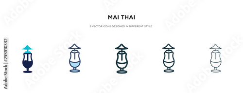 mai thai icon in different style vector illustration. two colored and black mai thai vector icons designed in filled  outline  line and stroke style can be used for web  mobile  ui