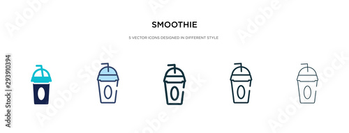 smoothie icon in different style vector illustration. two colored and black smoothie vector icons designed in filled, outline, line and stroke style can be used for web, mobile, ui