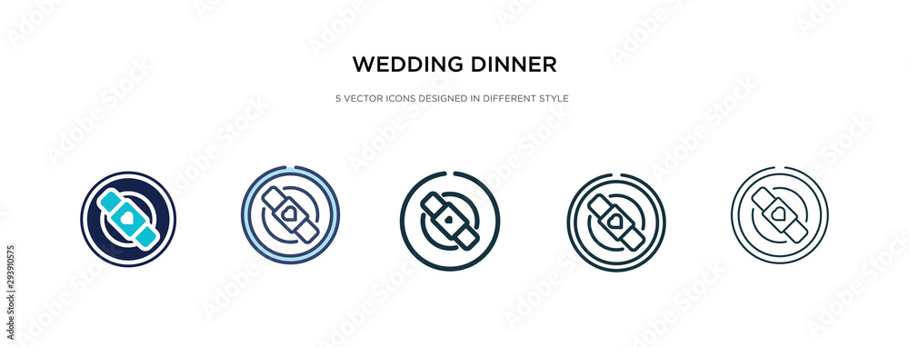 wedding dinner icon in different style vector illustration. two colored and black wedding dinner vector icons designed in filled, outline, line and stroke style can be used for web, mobile, ui wedding dinner icon in different style vector illustration. two colored and black wedding dinner vector icons designed in filled, outline, line and stroke style can be used for web, mobile, ui