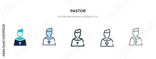 pastor icon in different style vector illustration. two colored and black pastor vector icons designed in filled, outline, line and stroke style can be used for web, mobile, ui