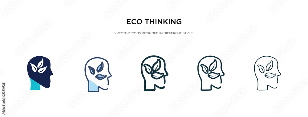 eco thinking icon in different style vector illustration. two colored and black eco thinking vector icons designed in filled, outline, line and stroke style can be used for web, mobile, ui eco thinking icon in different style vector illustration. two colored and black eco thinking vector icons designed in filled, outline, line and stroke style can be used for web, mobile, ui