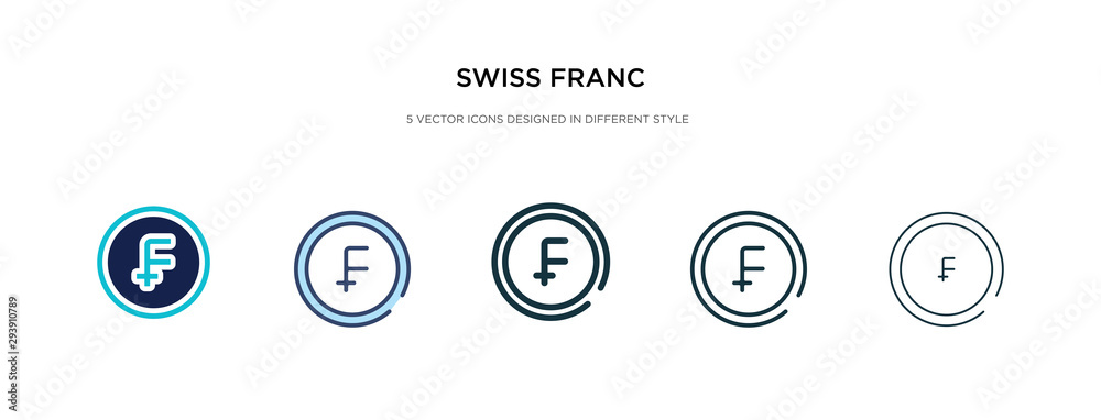 swiss franc icon in different style vector illustration. two colored and black swiss franc vector icons designed in filled, outline, line and stroke style can be used for web, mobile, ui swiss franc icon in different style vector illustration. two colored and black swiss franc vector icons designed in filled, outline, line and stroke style can be used for web, mobile, ui