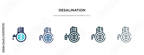 desalination icon in different style vector illustration. two colored and black desalination vector icons designed in filled, outline, line and stroke style can be used for web, mobile, ui