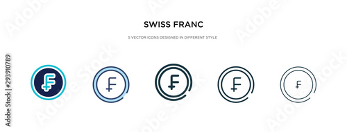 swiss franc icon in different style vector illustration. two colored and black swiss franc vector icons designed in filled, outline, line and stroke style can be used for web, mobile, ui