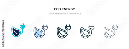 eco energy icon in different style vector illustration. two colored and black eco energy vector icons designed in filled, outline, line and stroke style can be used for web, mobile, ui