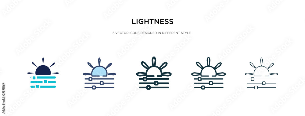 lightness icon in different style vector illustration. two colored and black lightness vector icons designed in filled, outline, line and stroke style can be used for web, mobile, ui - obrazy, fototapety, plakaty 