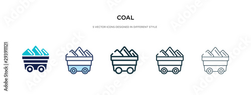 Photographie coal icon in different style vector illustration