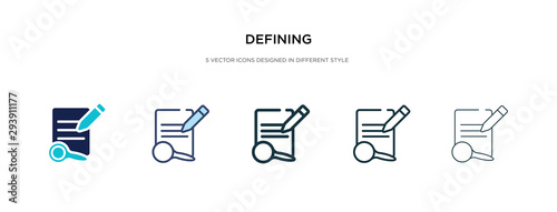 defining icon in different style vector illustration. two colored and black defining vector icons designed in filled, outline, line and stroke style can be used for web, mobile, ui