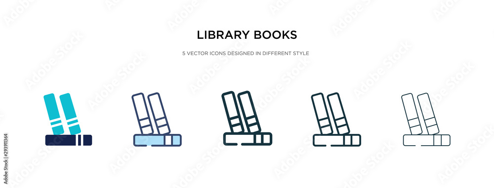 library books icon in different style vector illustration. two colored and black library books vector icons designed in filled, outline, line and stroke style can be used for web, mobile, ui library books icon in different style vector illustration. two colored and black library books vector icons designed in filled, outline, line and stroke style can be used for web, mobile, ui