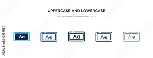uppercase and lowercase letter icon in different style vector illustration. two colored and black uppercase and lowercase letter vector icons designed in filled, outline, line stroke style can be © zaurrahimov
