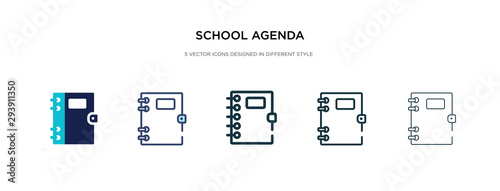 school agenda icon in different style vector illustration. two colored and black school agenda vector icons designed in filled, outline, line and stroke style can be used for web, mobile, ui