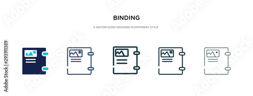 binding icon in different style vector illustration. two colored and black binding vector icons designed in filled, outline, line and stroke style can be used for web, mobile, ui
