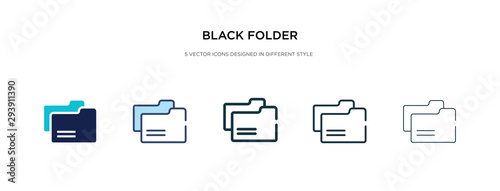 black folder icon in different style vector illustration. two colored and black black folder vector icons designed in filled, outline, line and stroke style can be used for web, mobile, ui