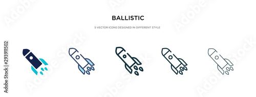 ballistic icon in different style vector illustration. two colored and black ballistic vector icons designed in filled, outline, line and stroke style can be used for web, mobile, ui