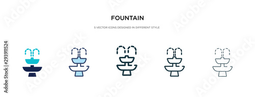 fountain icon in different style vector illustration. two colored and black fountain vector icons designed in filled, outline, line and stroke style can be used for web, mobile, ui