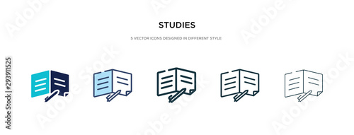 studies icon in different style vector illustration. two colored and black studies vector icons designed in filled, outline, line and stroke style can be used for web, mobile, ui