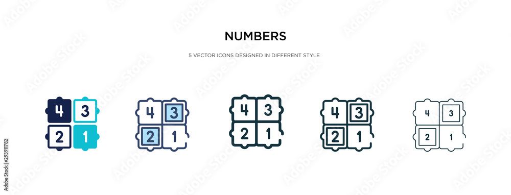 numbers icon in different style vector illustration. two colored and black numbers vector icons designed in filled, outline, line and stroke style can be used for web, mobile, ui numbers icon in different style vector illustration. two colored and black numbers vector icons designed in filled, outline, line and stroke style can be used for web, mobile, ui