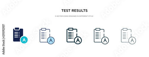 test results icon in different style vector illustration. two colored and black test results vector icons designed in filled, outline, line and stroke style can be used for web, mobile, ui