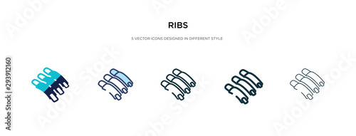 ribs icon in different style vector illustration. two colored and black ribs vector icons designed in filled, outline, line and stroke style can be used for web, mobile, ui