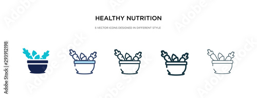 healthy nutrition icon in different style vector illustration. two colored and black healthy nutrition vector icons designed in filled, outline, line and stroke style can be used for web, mobile, ui