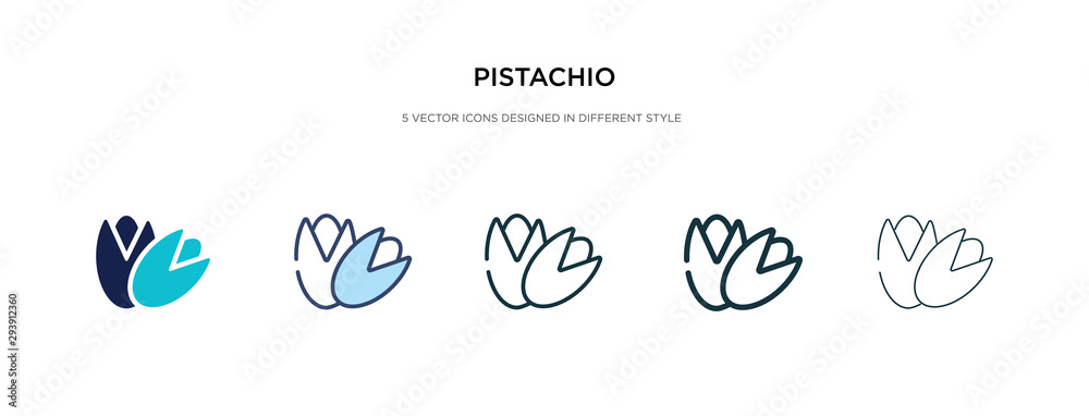 pistachio icon in different style vector illustration. two colored and black pistachio vector icons designed in filled, outline, line and stroke style can be used for web, mobile, ui pistachio icon in different style vector illustration. two colored and black pistachio vector icons designed in filled, outline, line and stroke style can be used for web, mobile, ui