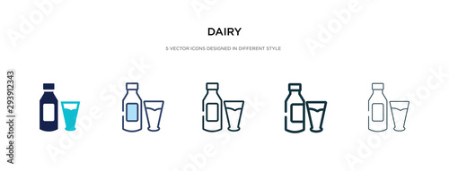dairy icon in different style vector illustration. two colored and black dairy vector icons designed in filled  outline  line and stroke style can be used for web  mobile  ui