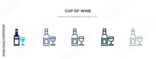 cup of wine icon in different style vector illustration. two colored and black cup of wine vector icons designed in filled  outline  line and stroke style can be used for web  mobile  ui