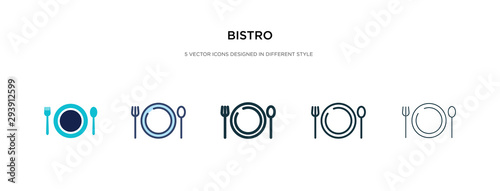 bistro icon in different style vector illustration. two colored and black bistro vector icons designed in filled, outline, line and stroke style can be used for web, mobile, ui photo