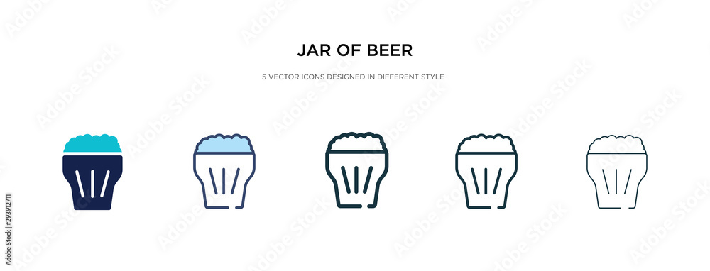 jar of beer icon in different style vector illustration. two colored and black jar of beer vector icons designed in filled, outline, line and stroke style can be used for web, mobile, ui jar of beer icon in different style vector illustration. two colored and black jar of beer vector icons designed in filled, outline, line and stroke style can be used for web, mobile, ui