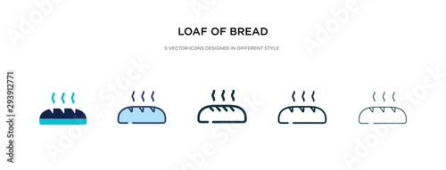 loaf of bread icon in different style vector illustration. two colored and black loaf of bread vector icons designed in filled, outline, line and stroke style can be used for web, mobile, ui
