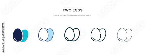 two eggs icon in different style vector illustration. two colored and black two eggs vector icons designed in filled, outline, line and stroke style can be used for web, mobile, ui