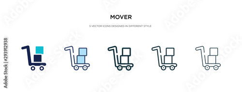 mover icon in different style vector illustration. two colored and black mover vector icons designed in filled, outline, line and stroke style can be used for web, mobile, ui