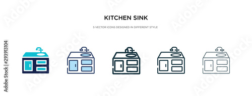 kitchen sink icon in different style vector illustration. two colored and black kitchen sink vector icons designed in filled, outline, line and stroke style can be used for web, mobile, ui