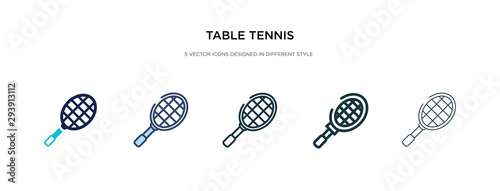 table tennis icon in different style vector illustration. two colored and black table tennis vector icons designed in filled, outline, line and stroke style can be used for web, mobile, ui