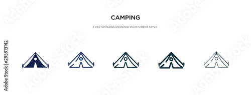 Foto camping icon in different style vector illustration